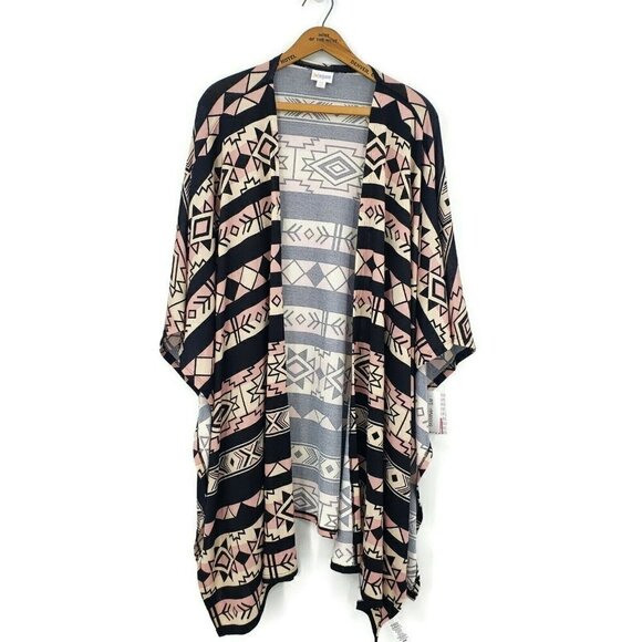 New LuLaRoe Savannah Kaftan Womens S/M Pink Black Southwestern Print Wrap - Picture 1 of 5